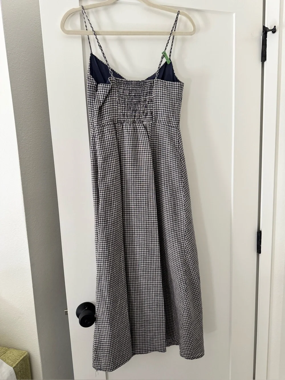 Astr the Label Figueroa Gingham Spaghetti-Strap Midi Dress Size S Linen - Picture 6 of 7